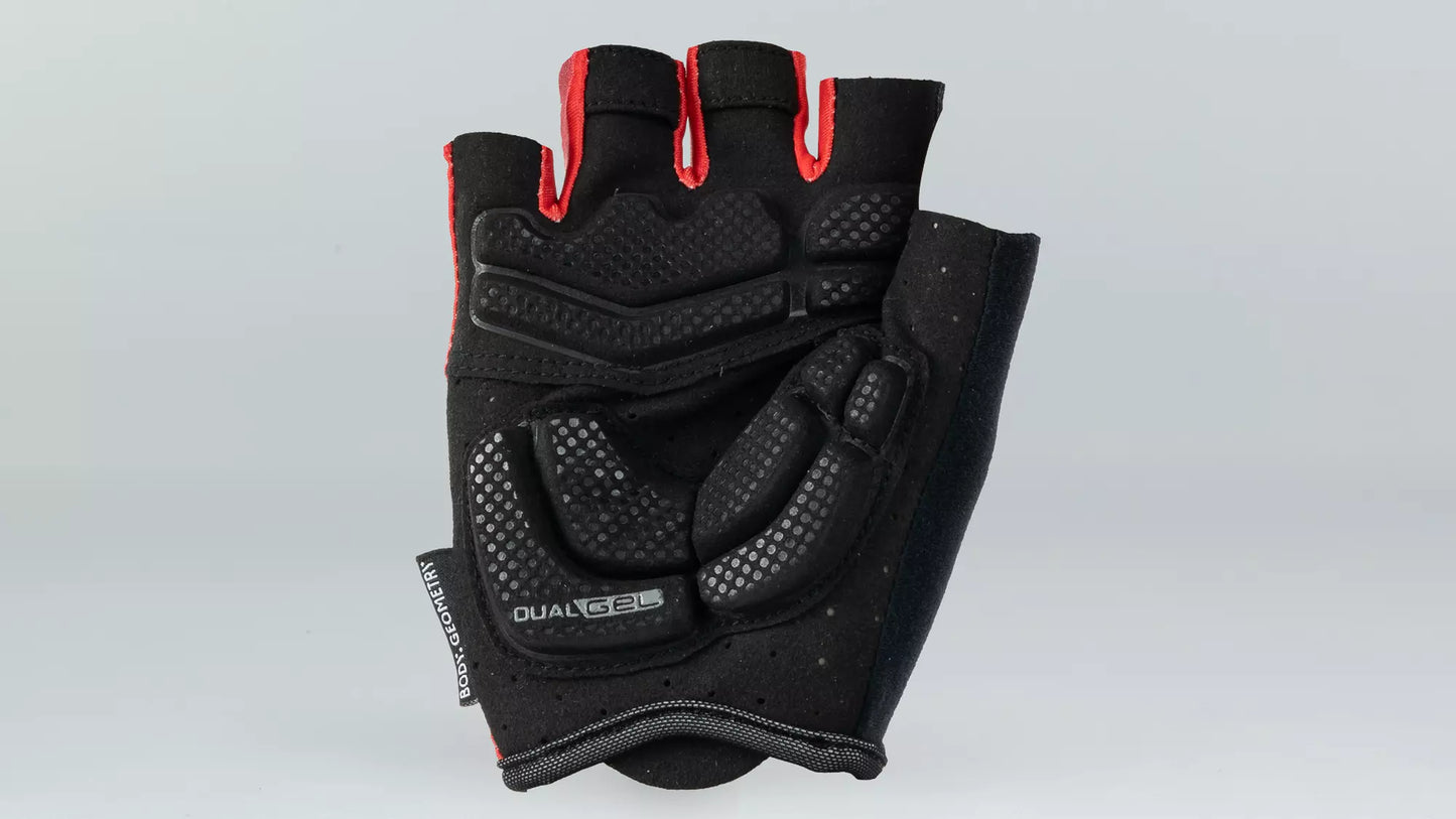 Men's Body Geometry Dual-Gel Short Finger Gloves Red