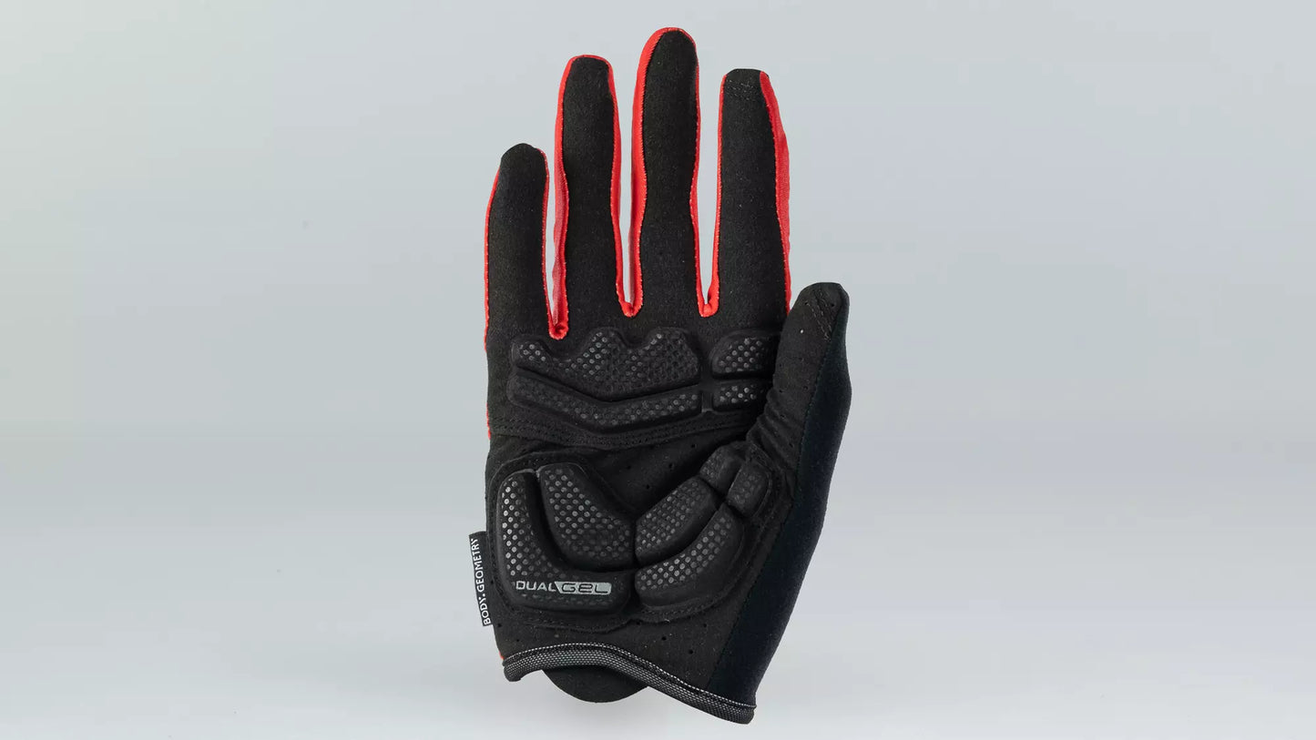 Men's Body Geometry Dual-Gel Long Finger Gloves Red